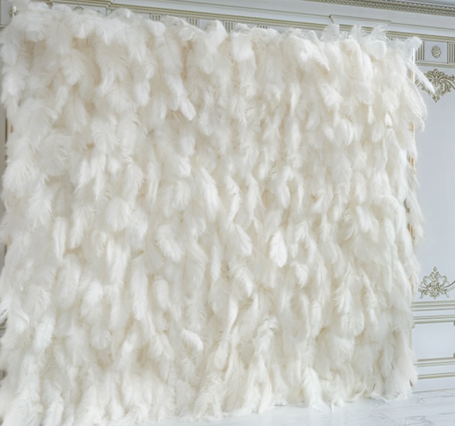 Luxe White Feather Wall